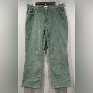 L.L. Bean Corduroy Pants Women’s Size 16 Petite Olive Green